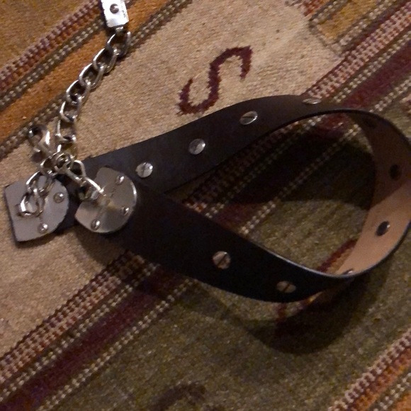Chic M KORS Leather/Chain Studded belt - Picture 1 of 5